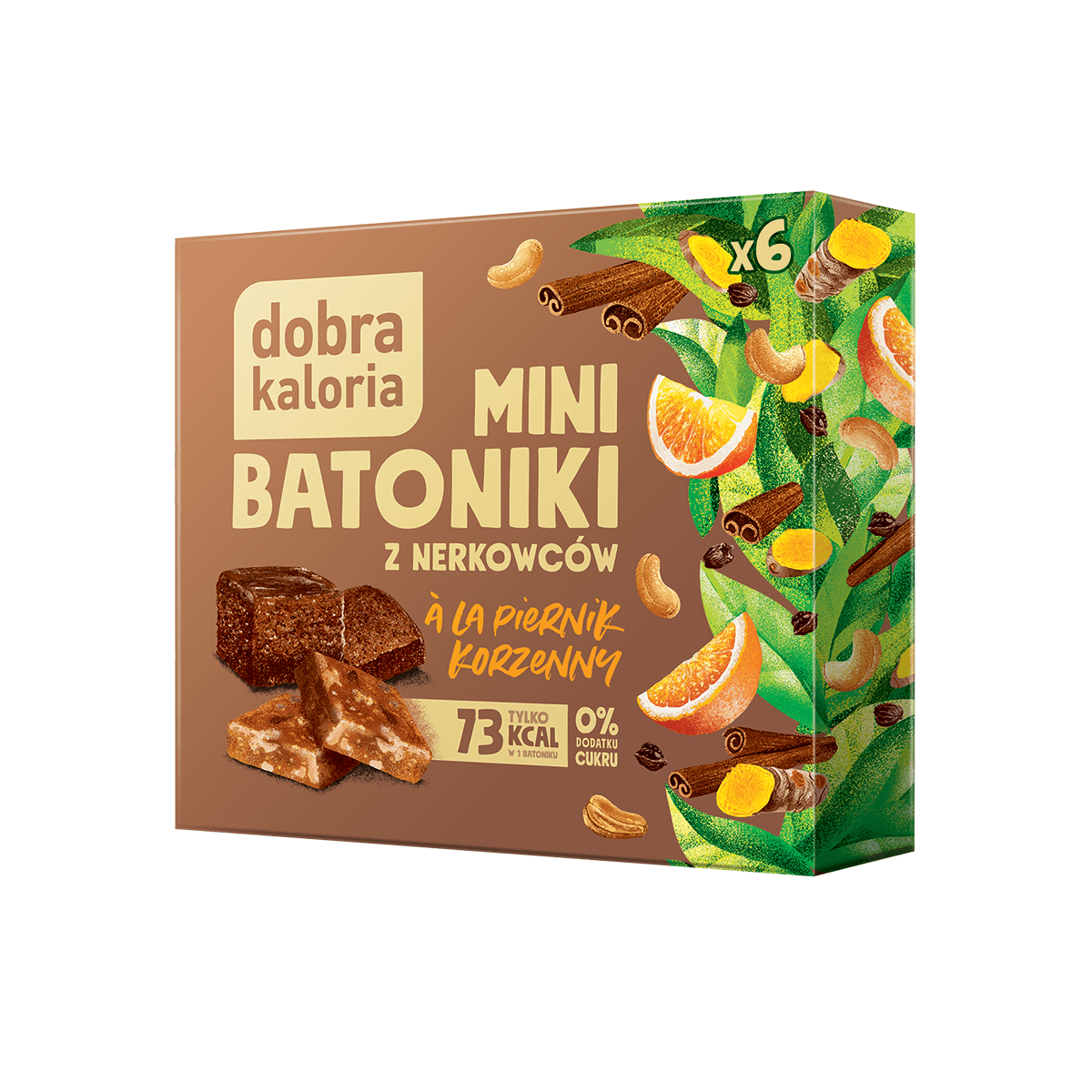 Batoniki z nerkowców à la piernik korzenny (6 × 17 g) 102 g - Dobra Kaloria
