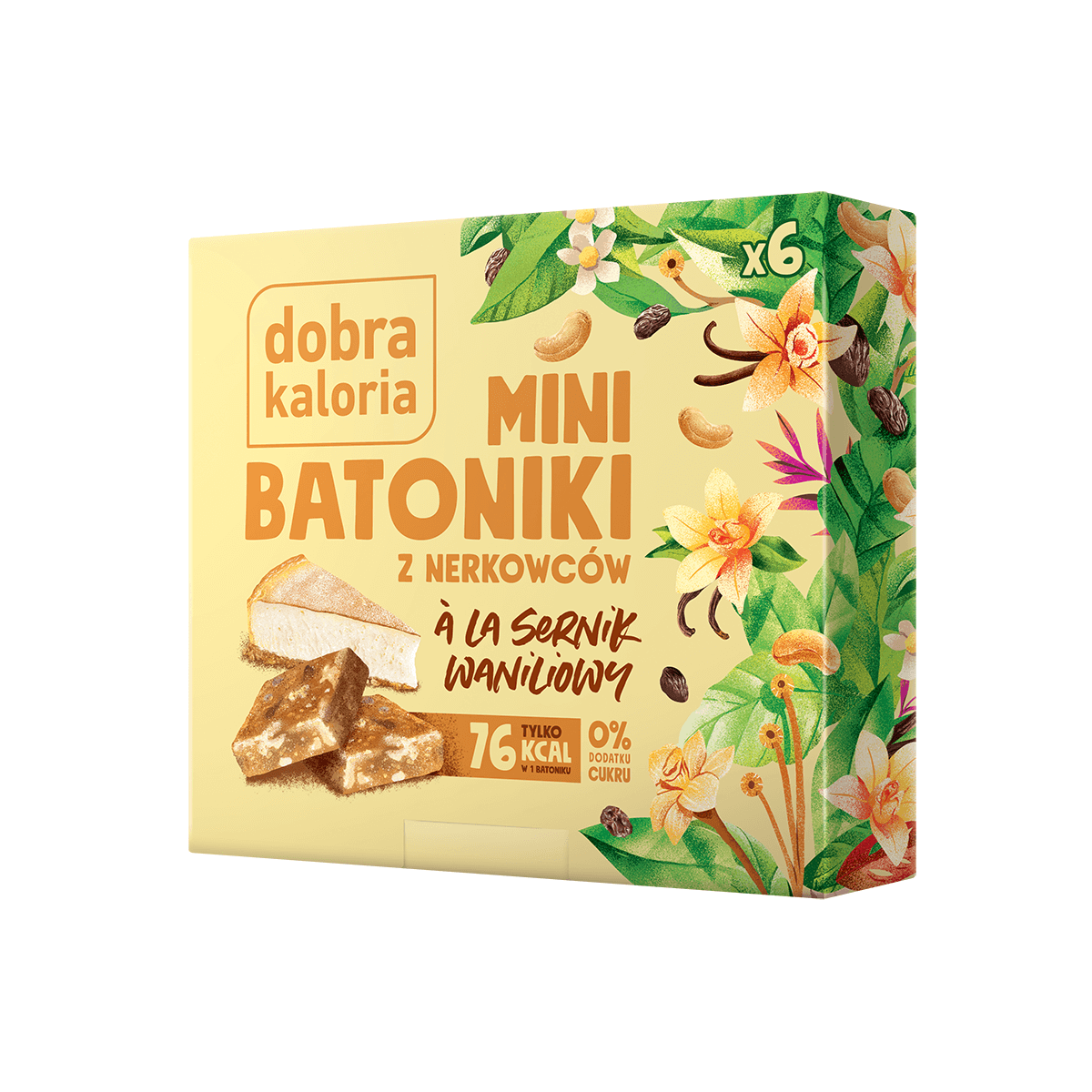 Batoniki z nerkowców à la sernik waniliowy (6 x 17 g) 102 g - Dobra Kaloria