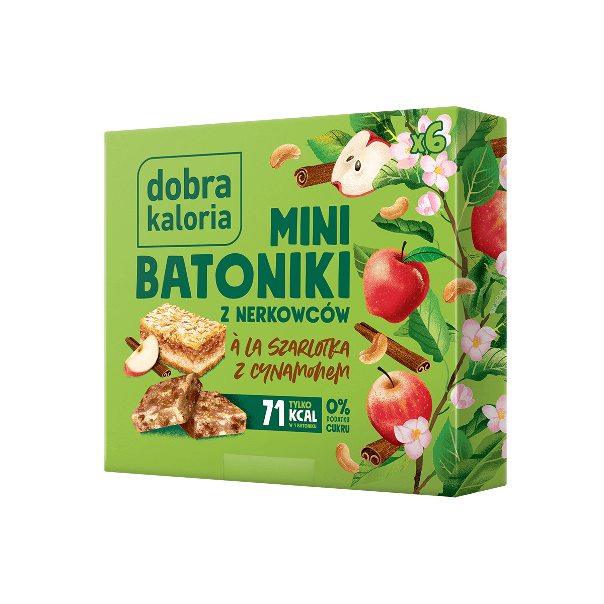 Batoniki z nerkowców à la szarlotka z cynamonem (6 x 17 g) 102 g - Dobra Kaloria