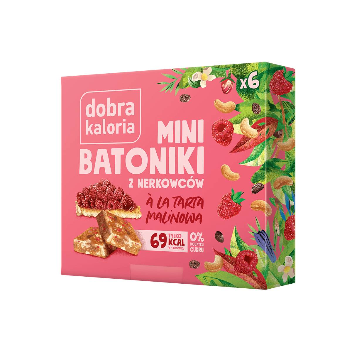 Batoniki z nerkowców à la tarta malinowa (6 x 17 g) 102 g - Dobra Kaloria