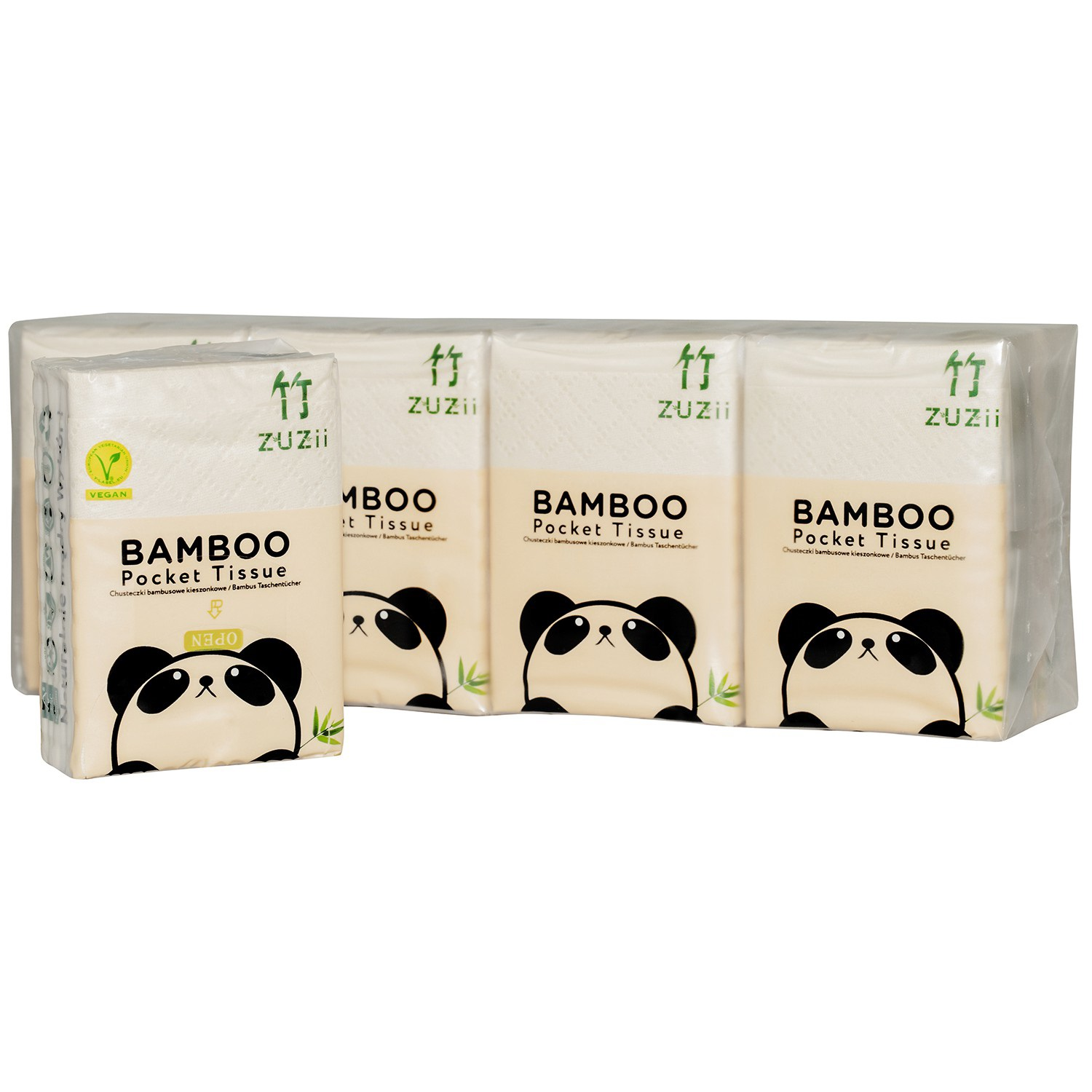 Chusteczki bambusowe kieszonkowe 8 x 8 szt. - Zuzii