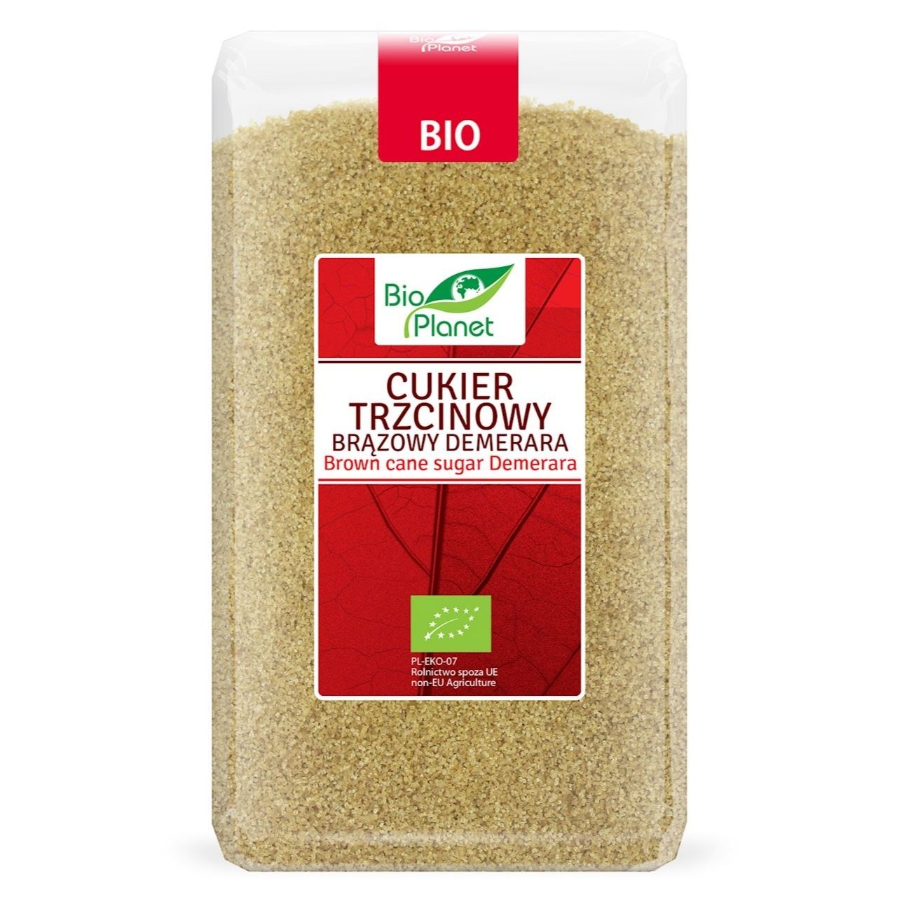 Cukier trzcinowy brązowy Demerara BIO 1 kg - Bio Planet