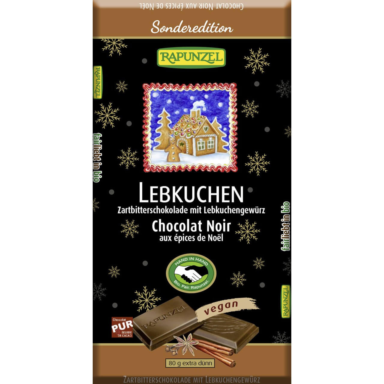 Czekolada gorzka z przyprawą do piernika BIO 80 g - Rapunzel