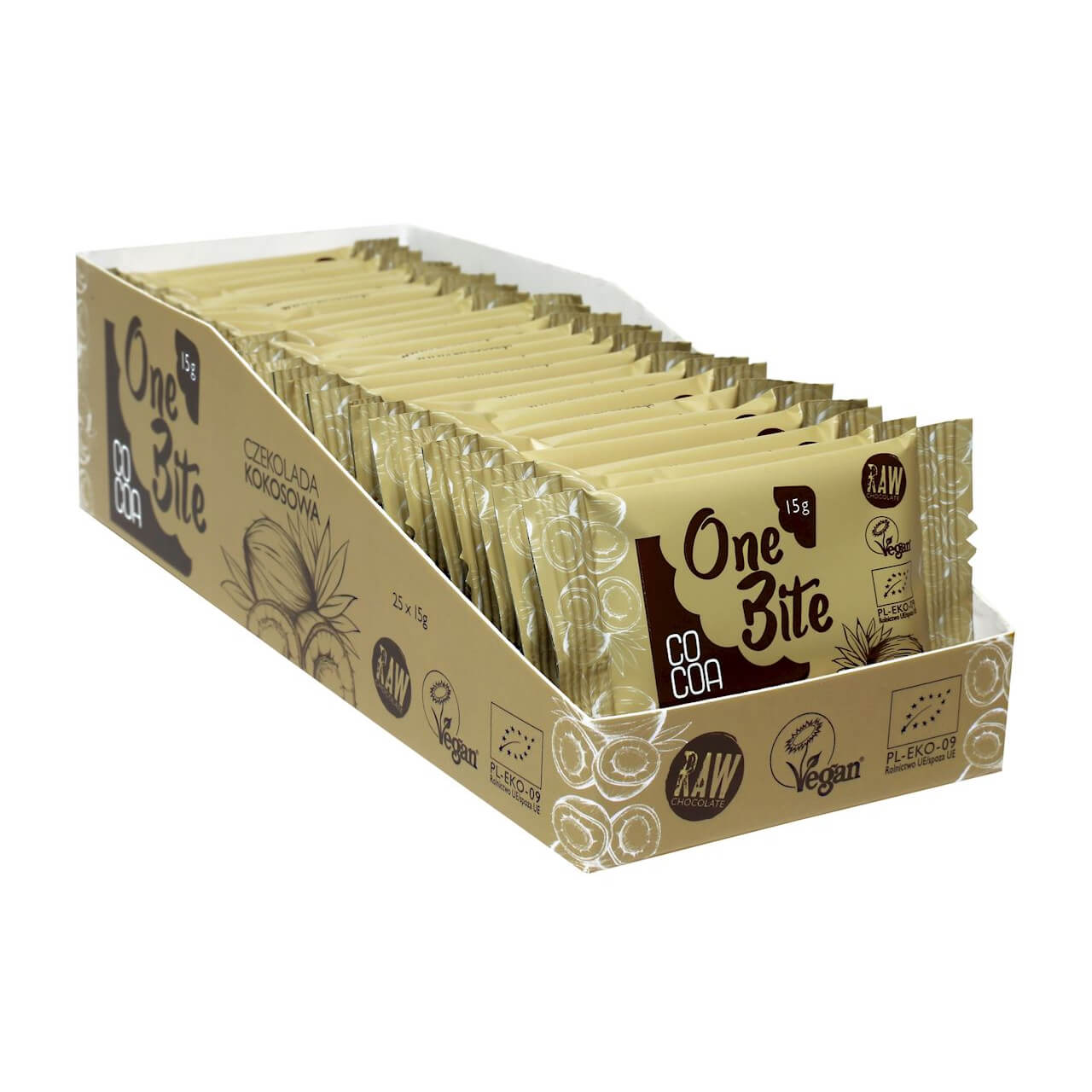 Czekolada kokosowa One Bite BIO 15 g - Cocoa