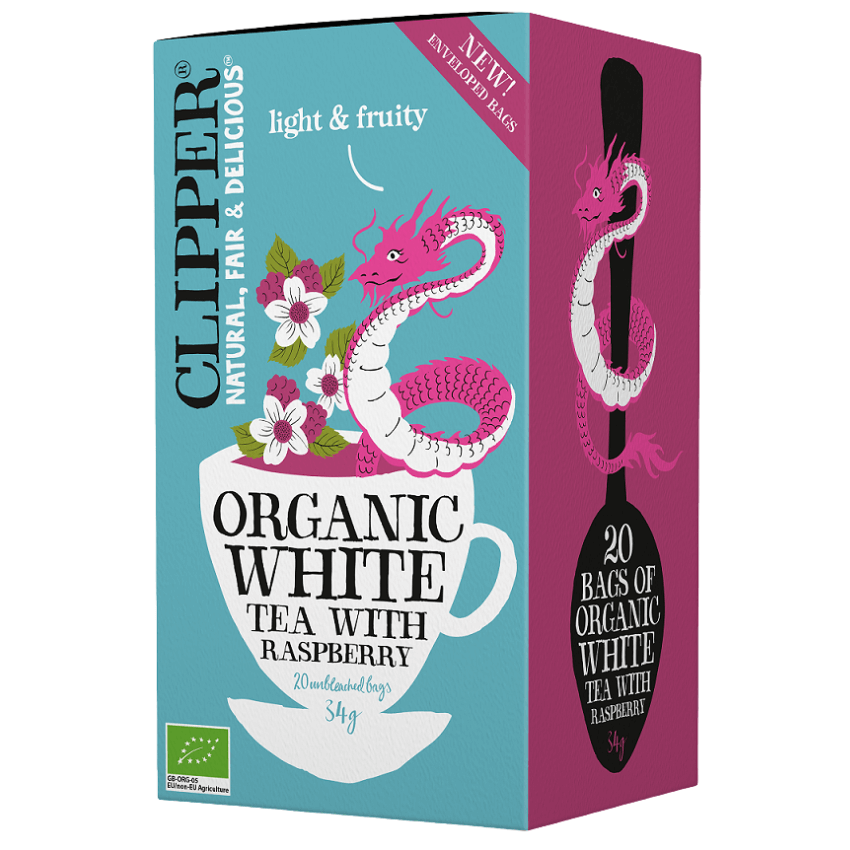 clipper biała z maliną