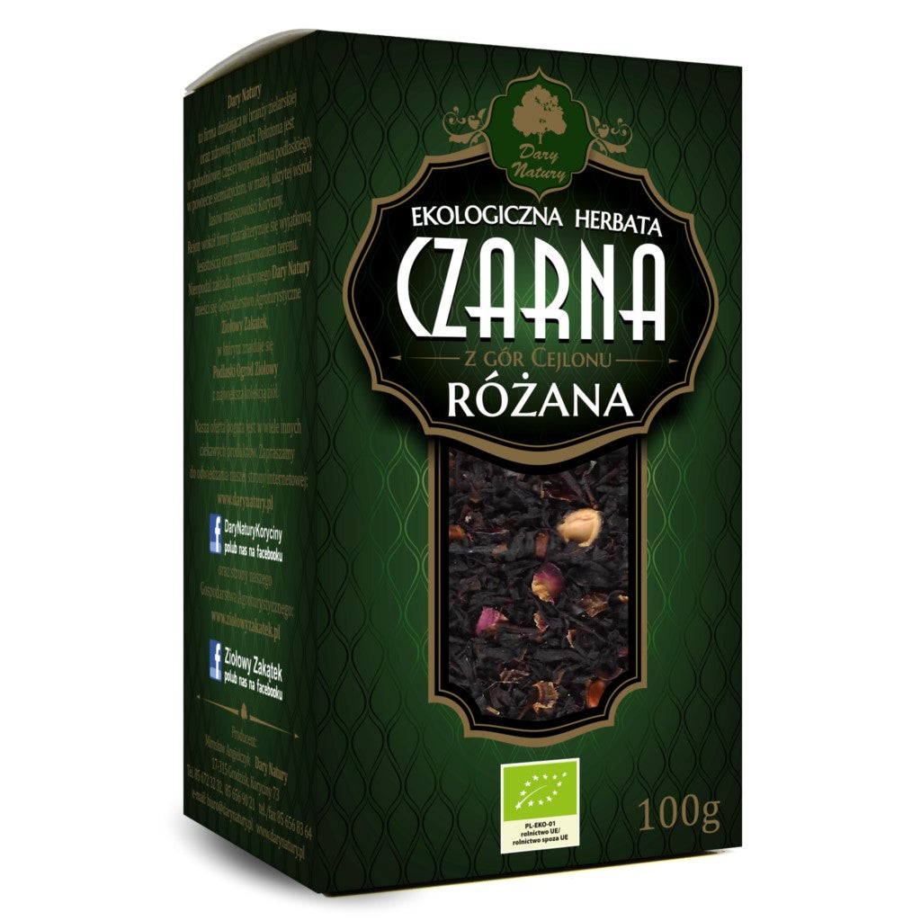 Herbata czarna różana liściasta BIO 100 g - Dary Natury