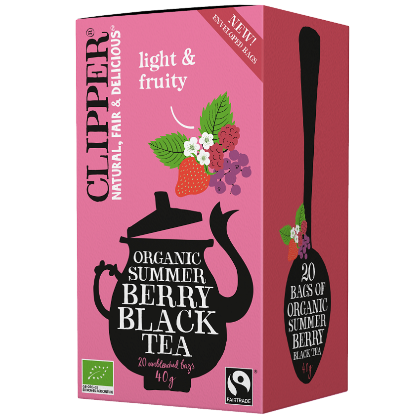 Herbata czarna z czarną porzeczką, maliną i truskawką BIO (20 x 2 g) 40 g - Clipper