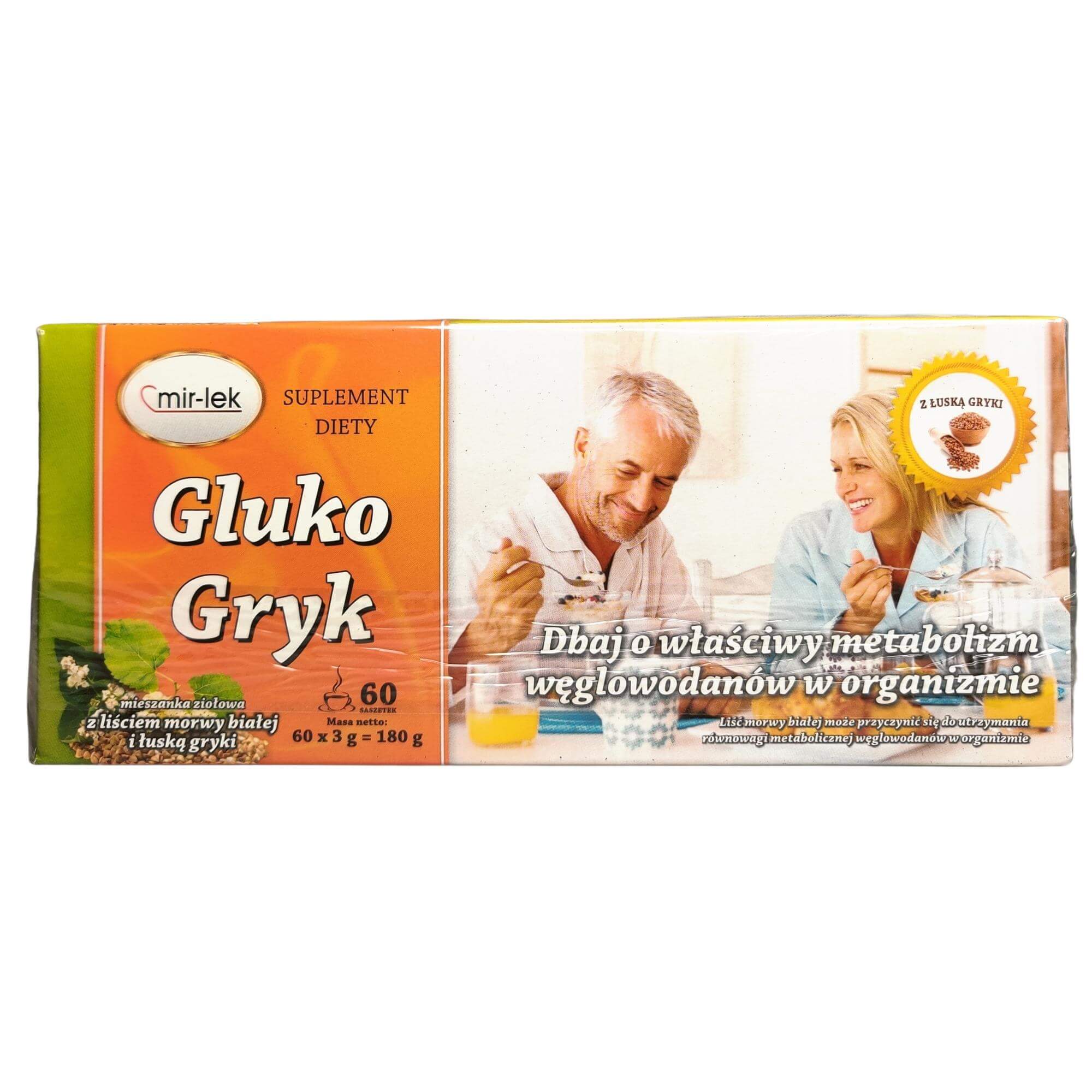 Herbata Gluko Gryk fix (60 x 3 g) 180 g - Mir-lek