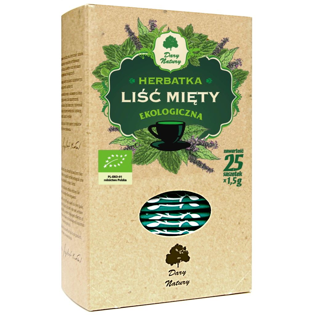 Herbata Liść Mięty BIO (25 x 1,5 g) 37,5 g - Dary Natury