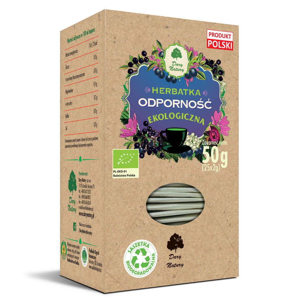 Herbata Odporność BIO (25 × 2 g) 50 g - Dary Natury