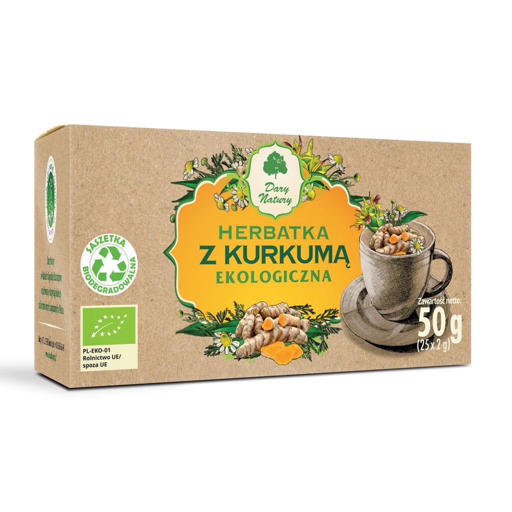 Herbata z Kurkumą BIO (25 × 2 g) 50 g - Dary Natury