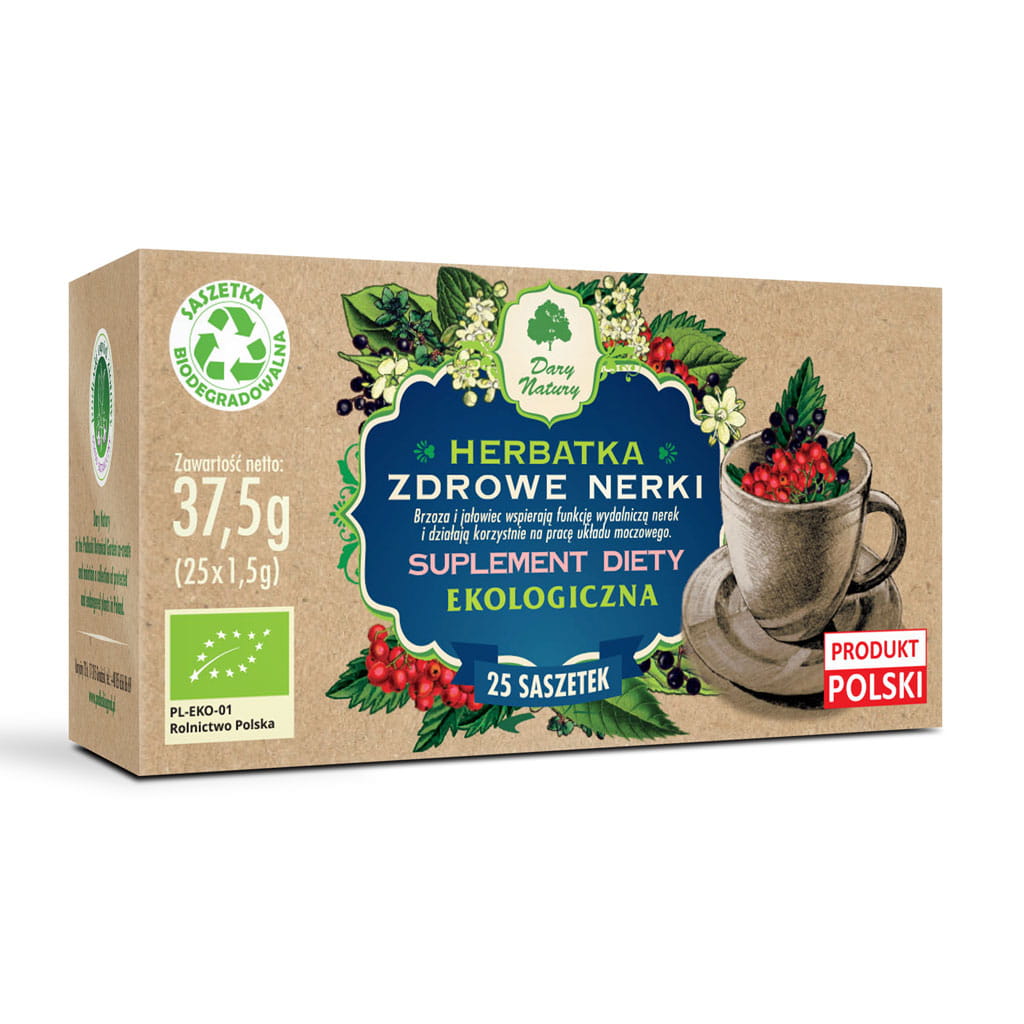 Herbata Zdrowe Nerki BIO (25 × 1,5 g) 37,5 g - Dary Natury