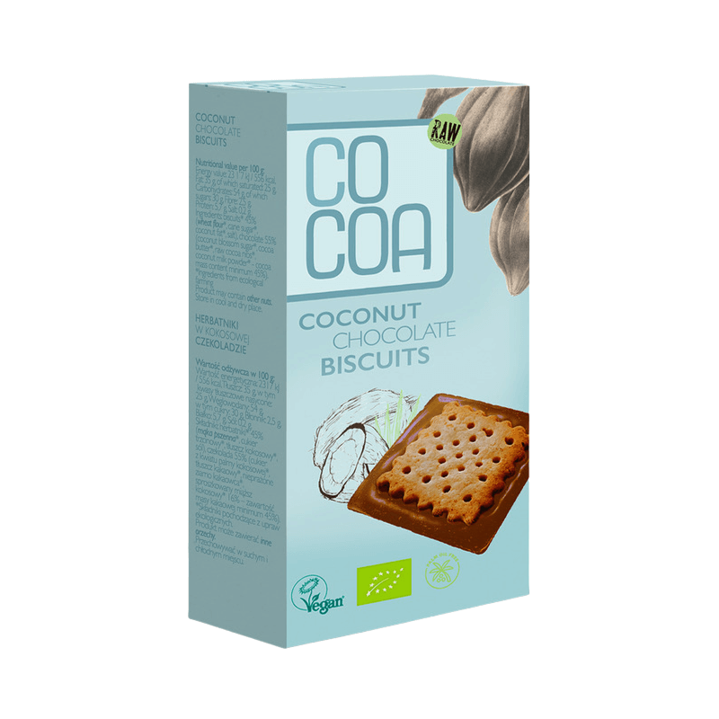 Herbatniki z czekoladą kokosową BIO 95 g - Cocoa