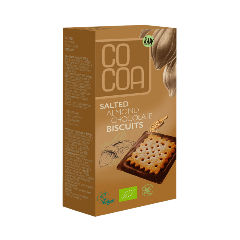 Herbatniki z czekoladą migdałową z solą BIO 95 g - Cocoa