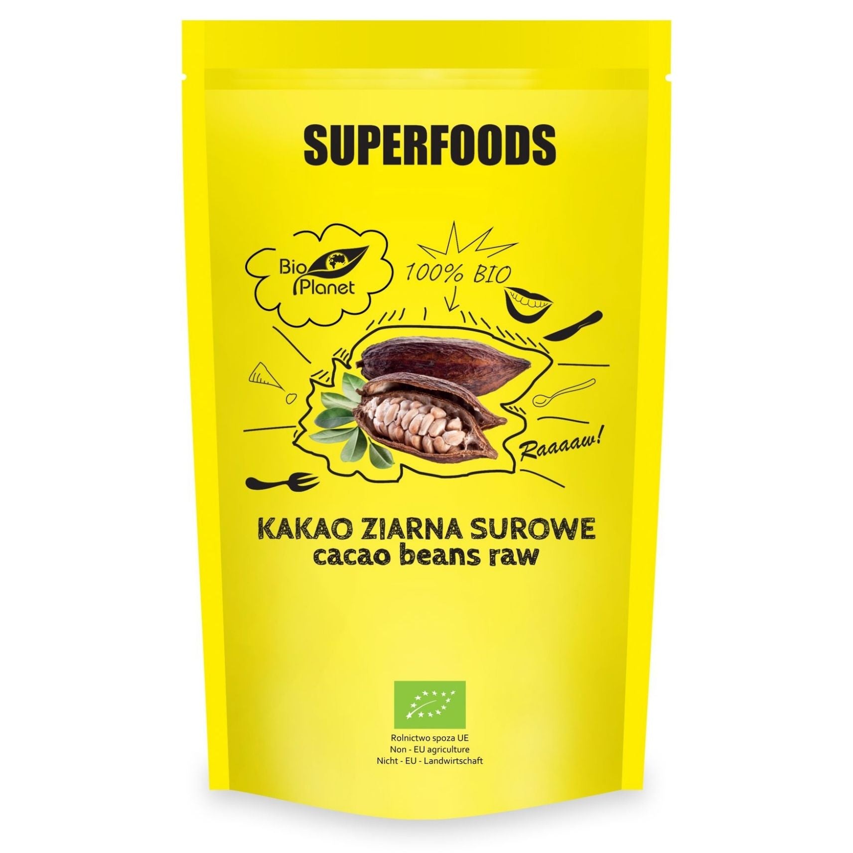 Kakao ziarna surowe BIO 200 g - Bio Planet