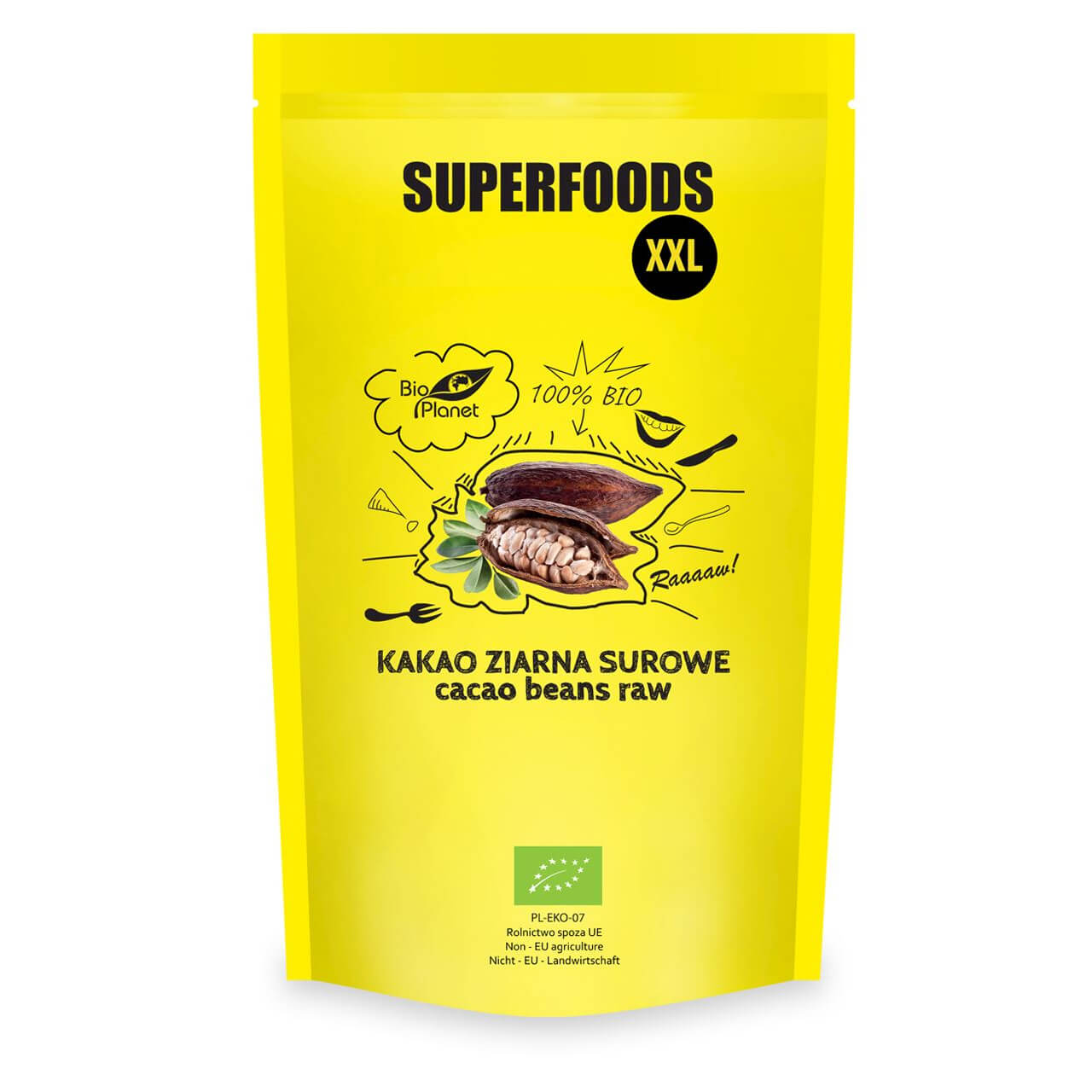 Kakao ziarna surowe BIO 600 g - Bio Planet