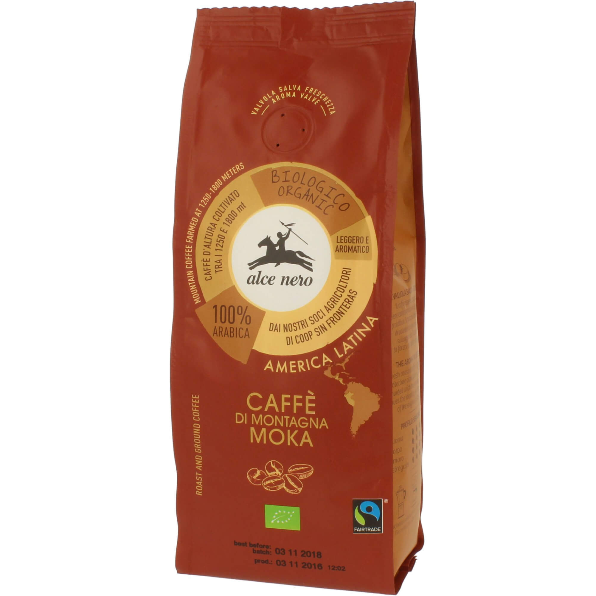 Kawa mielona Arabica Moka Fair Trade BIO 250 g - Alce Nero