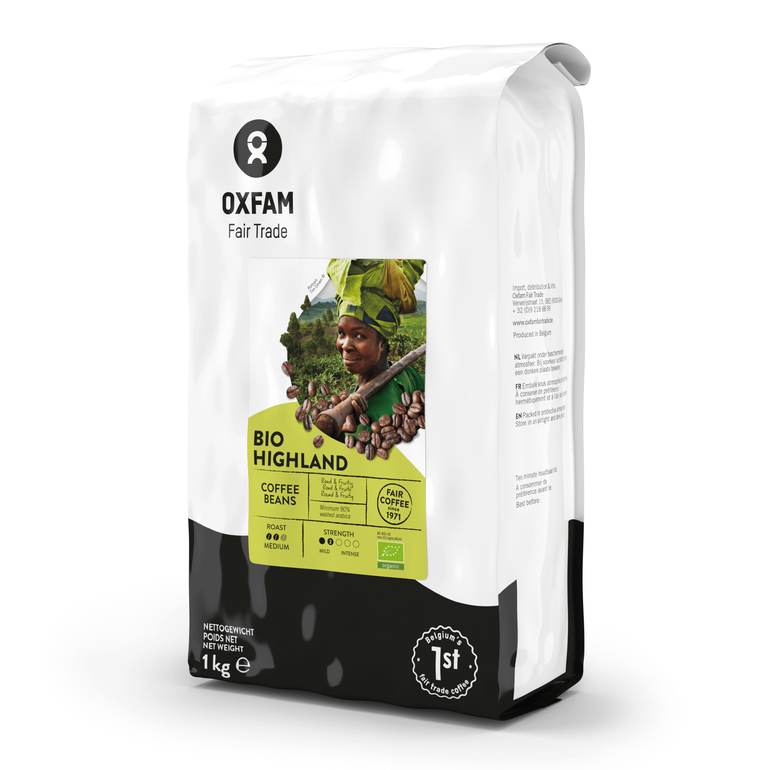 Kawa ziarnista Arabica Wysokogórska Fair Trade BIO 1 kg - Oxfam