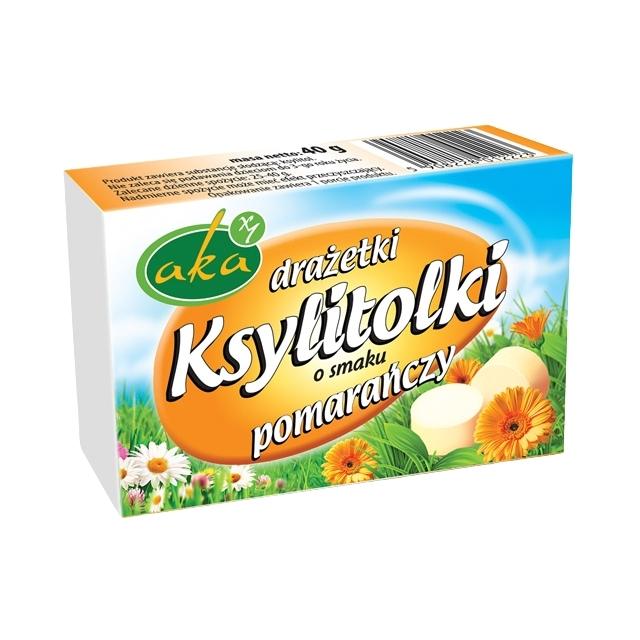 Ksylitolki drażetki pomarańczowe 40 g - AKA