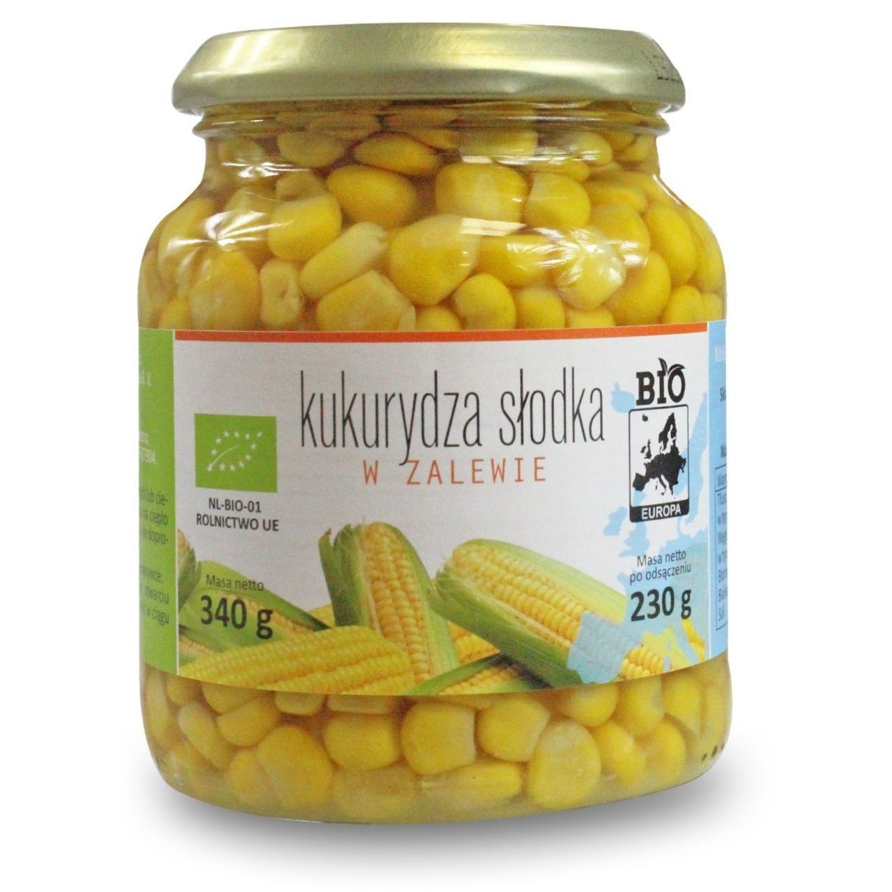 Kukurydza słodka w zalewie w słoiku BIO (230 g) 340 g - Bio Planet