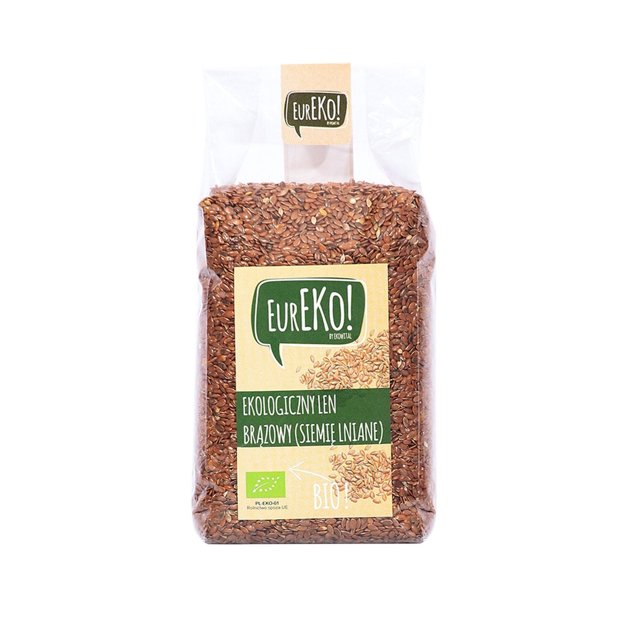 Len brązowy (siemię lniane) BIO 400 g - Eureko