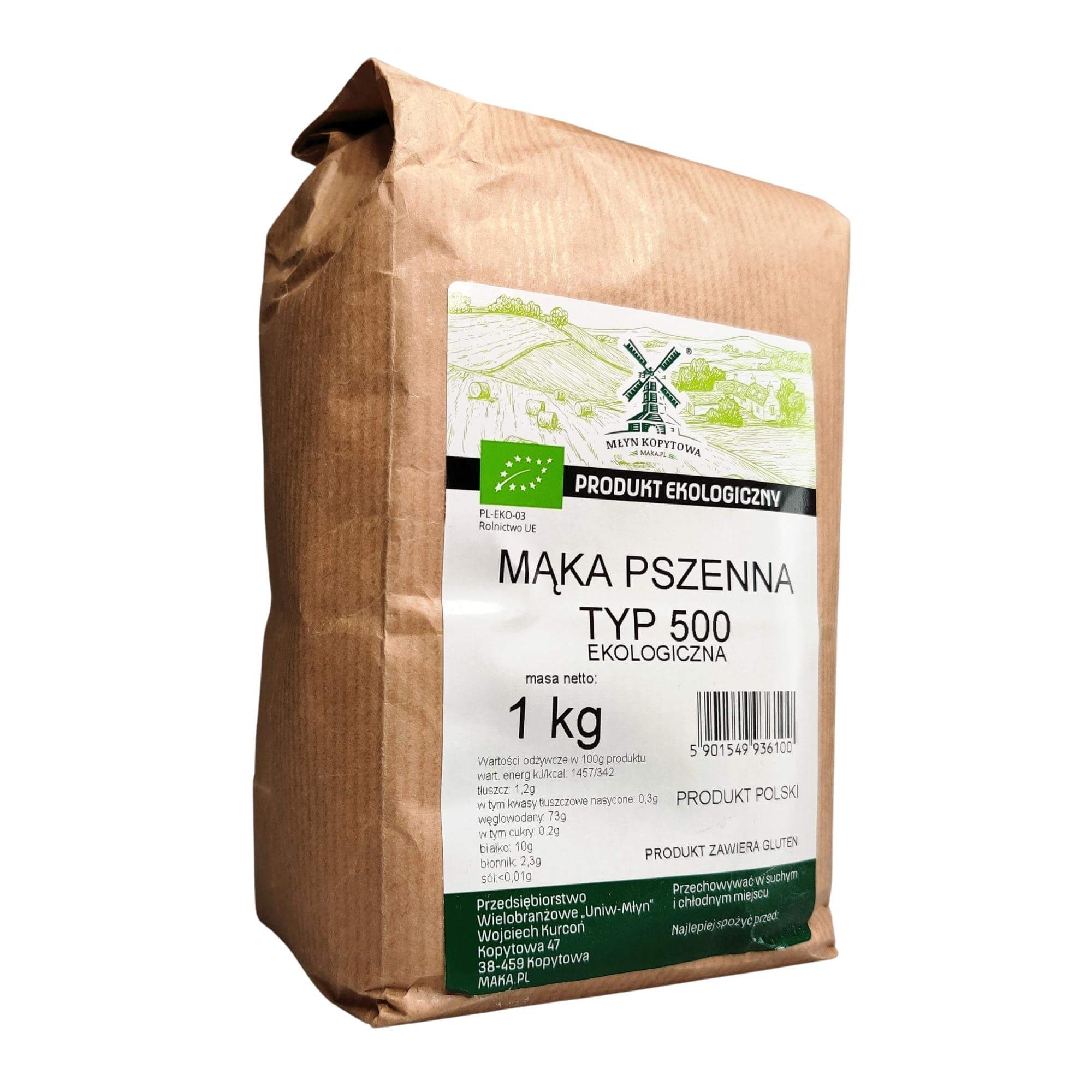 Mąka pszenna typ 500 BIO 1 kg - Młyn Kopytowa