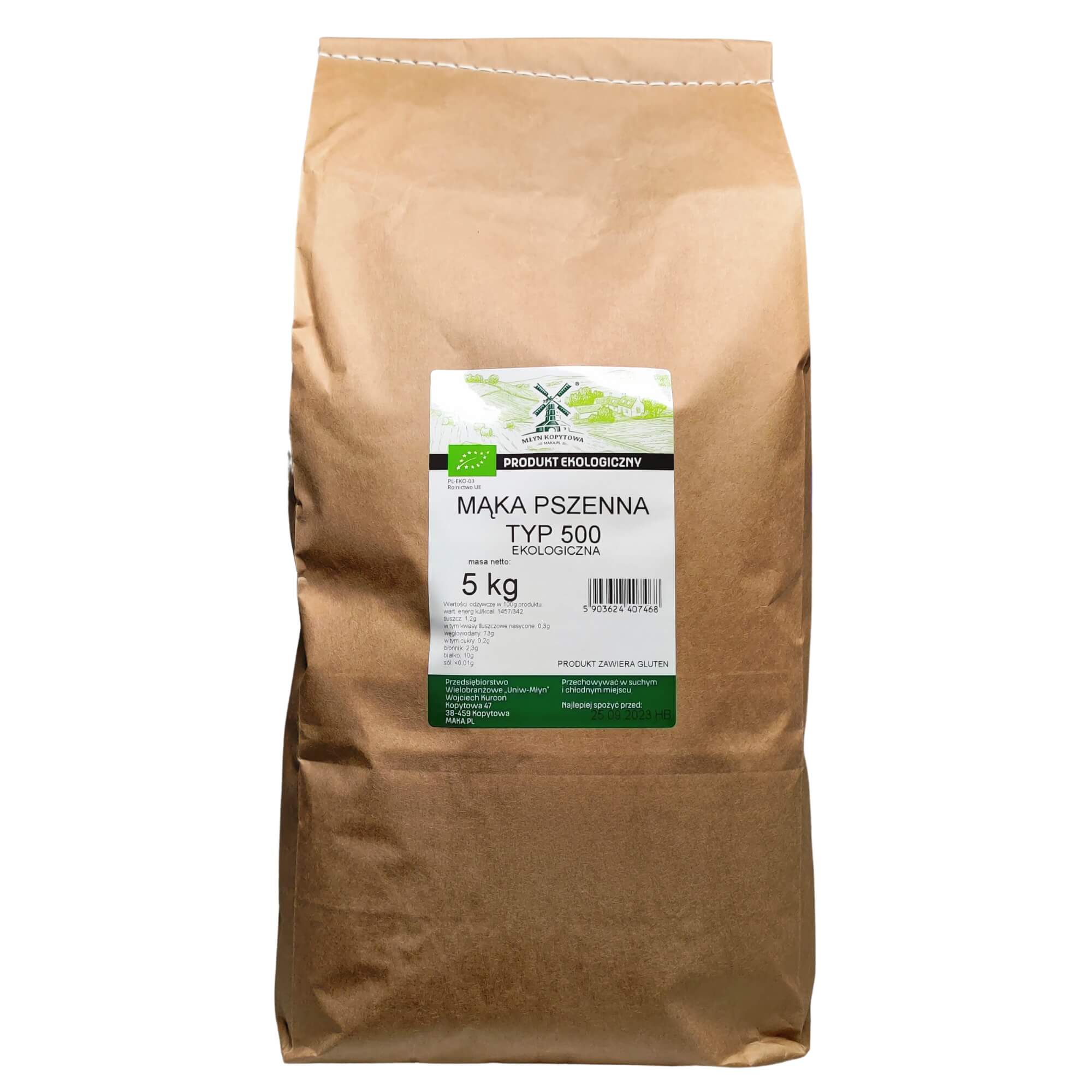 Mąka pszenna typ 500 BIO 5 kg - Młyn Kopytowa
