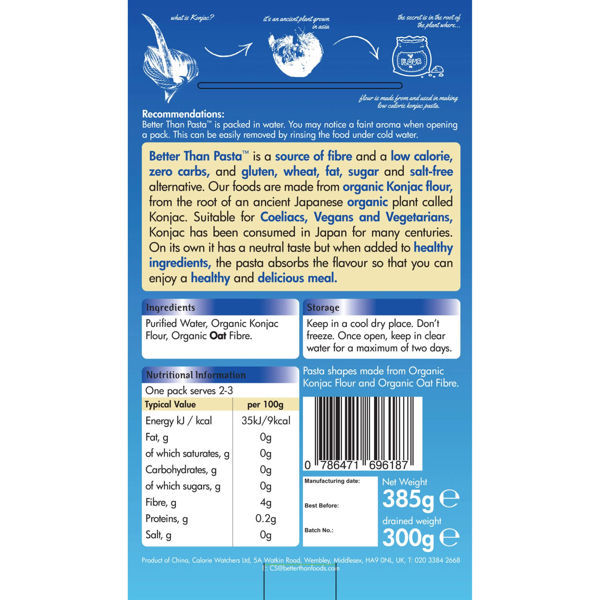 Makaron konjac noodle spaghetti BIO 385 g - Better Than Foods