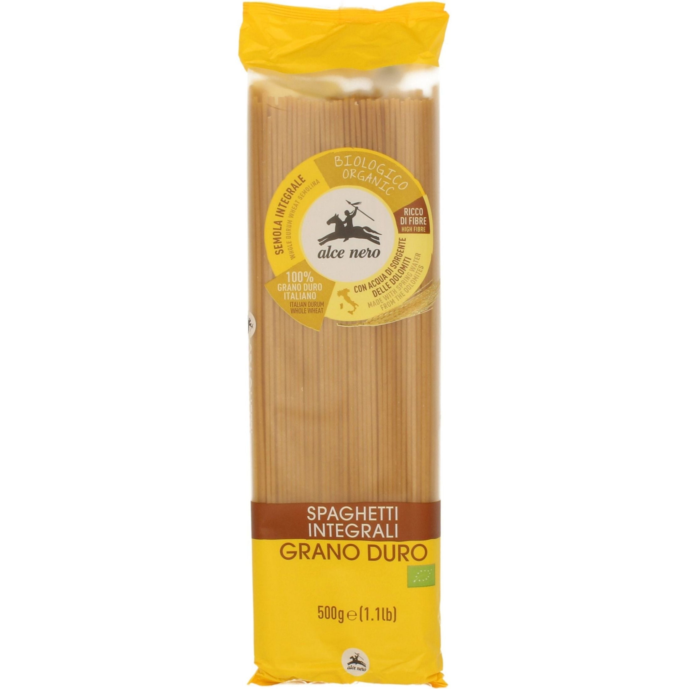Makaron semolinowy razowy spaghetti BIO 500 g - Alce Nero