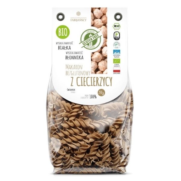 Makaron z ciecierzycy świderki bezglutenowy BIO 250 g - Fabijańscy
