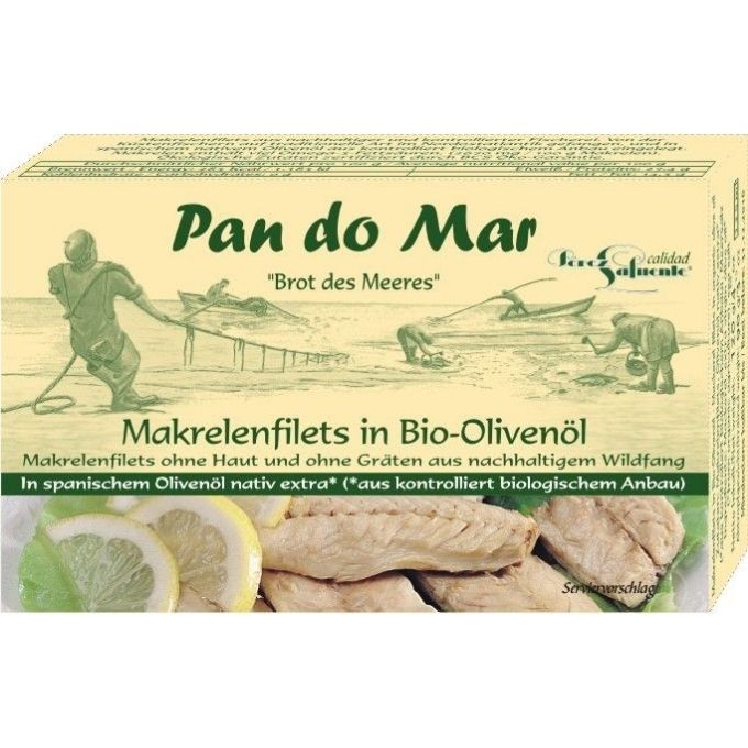 Makrela filety w BIO oliwie 120 g - Pan do Mar