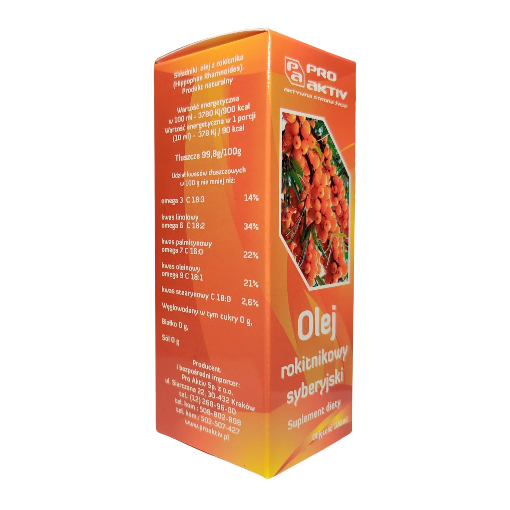 Olej rokitnikowy syberyjski 100 ml - Pro Aktiv