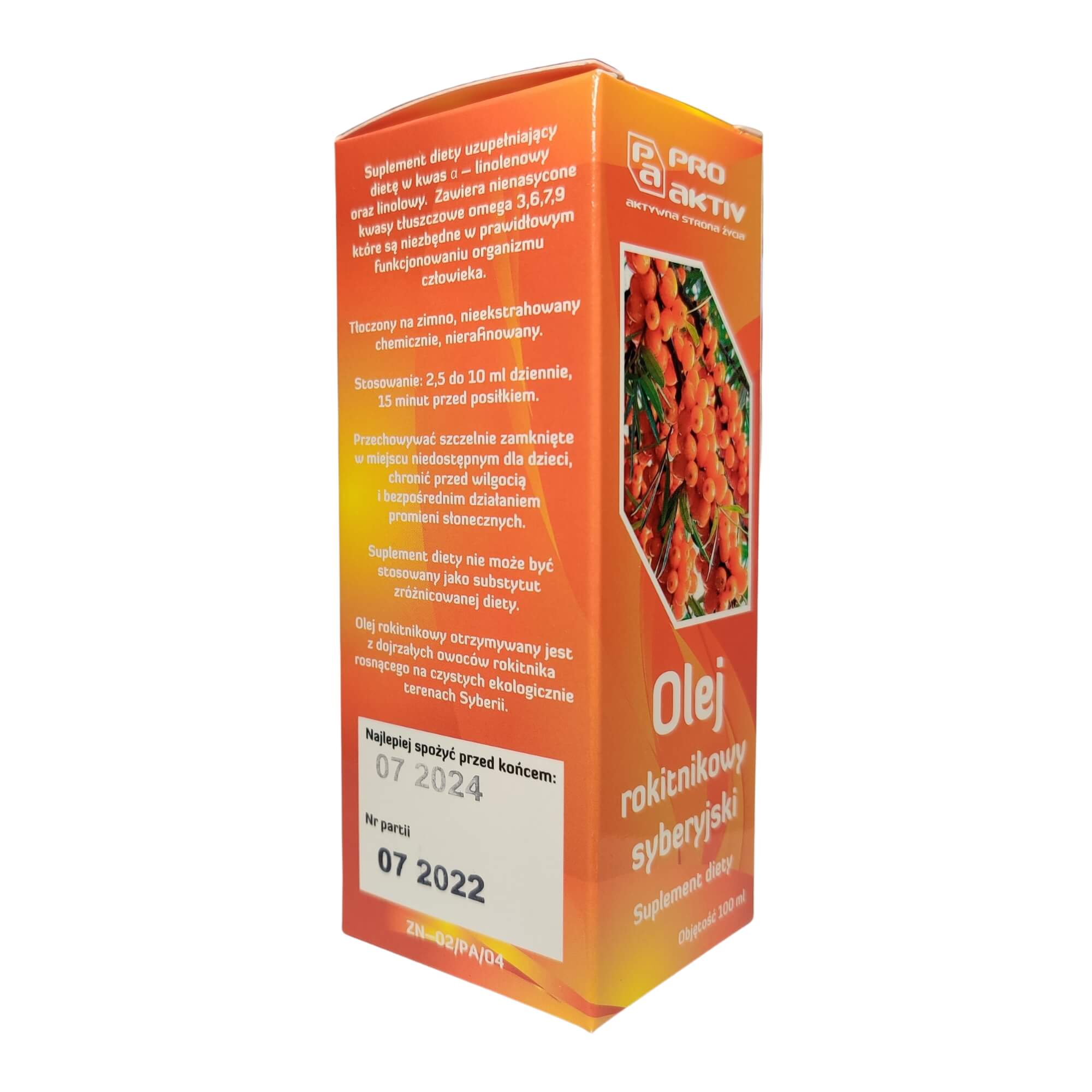 Olej rokitnikowy syberyjski 100 ml - Pro Aktiv