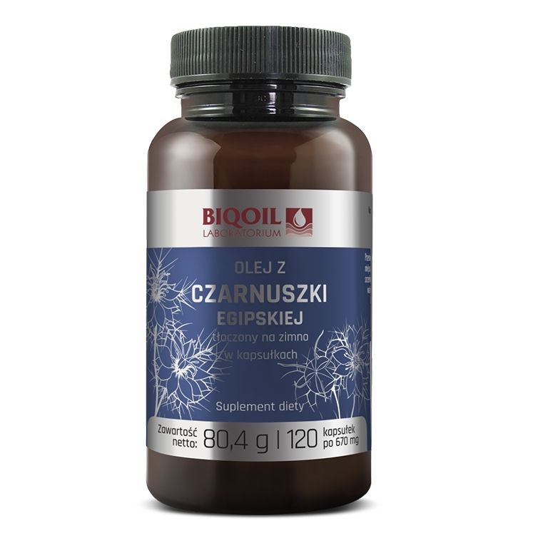 Olej z czarnuszki egipskiej tłoczony na zimno 120 kapsułek (670 mg) - Biooil