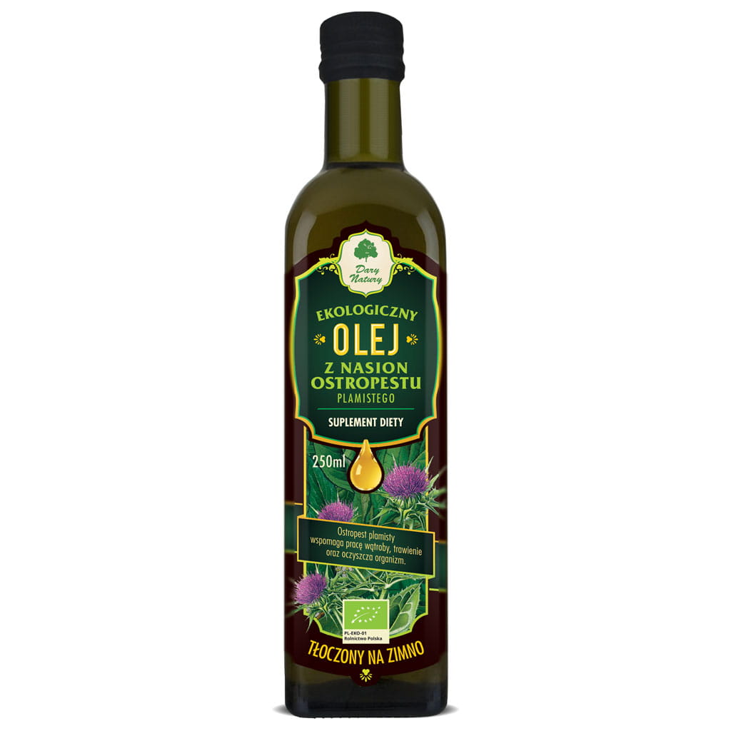 Olej z ostropestu plamistego tłoczony na zimno BIO 250 ml - Dary Natury