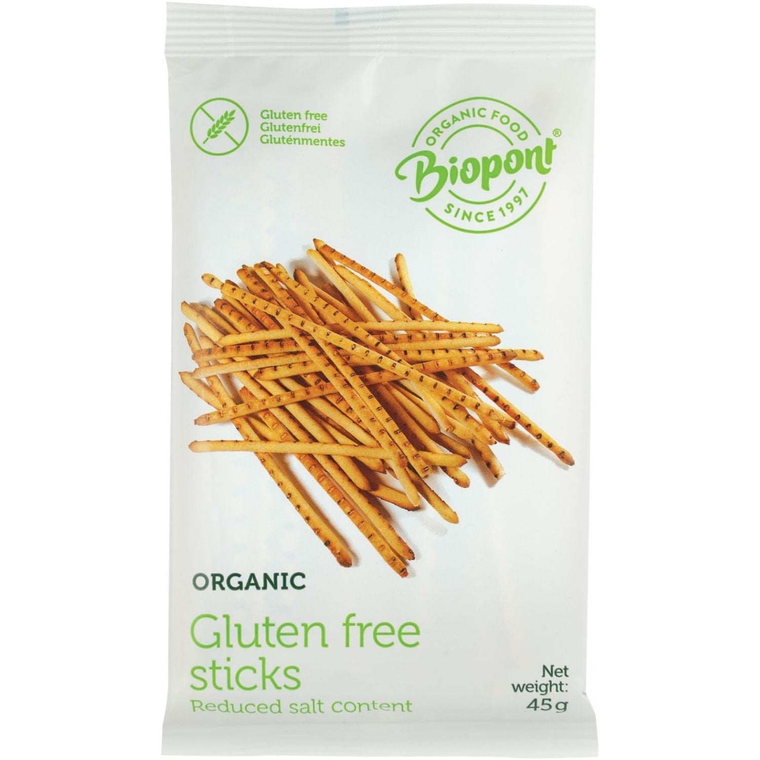Paluszki lekko solone bezglutenowe BIO 45 g - Biopont