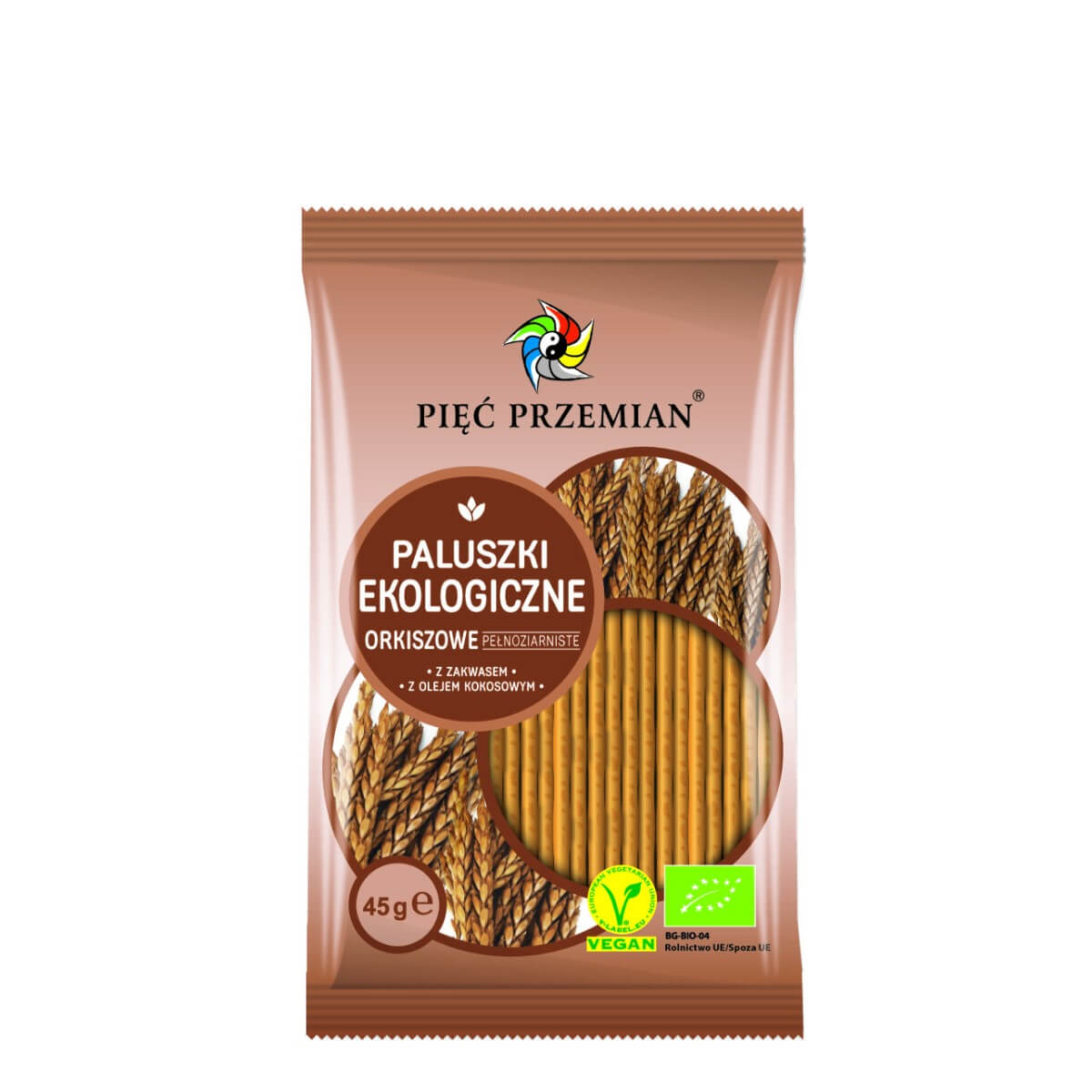 Paluszki orkiszowe pełnoziarniste BIO 45 g - Pięć Przemian