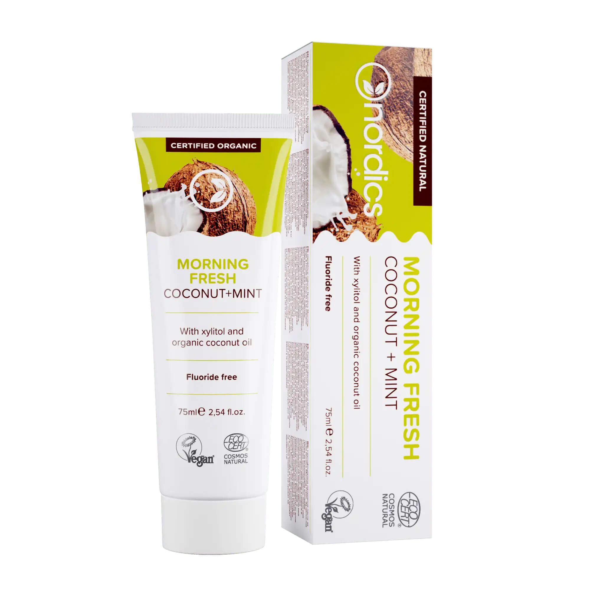 Pasta do zębów Morning Fresh bez fluoru BIO 75 ml - Nordics