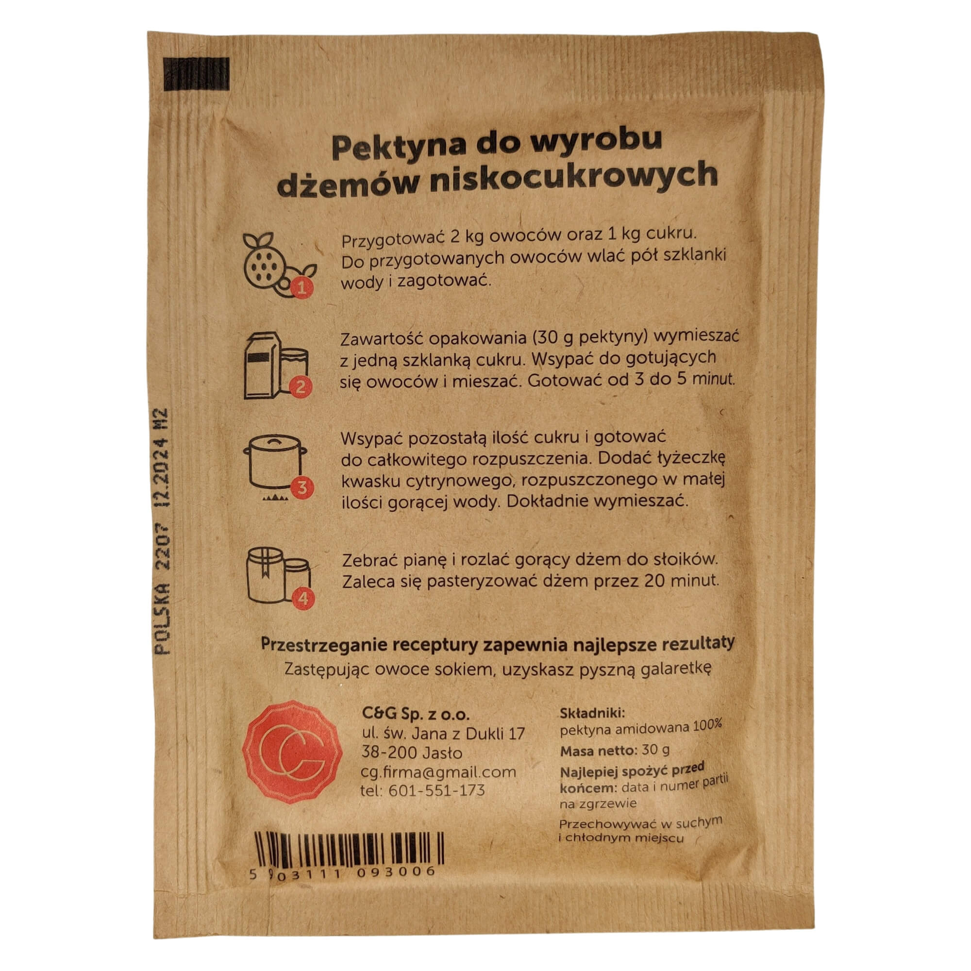 pektyna do dżemów niskosłodzonych