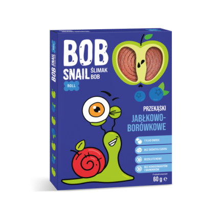 Przekąska jabłko, borówka bez dodatku cukru 60 g - Bob Snail