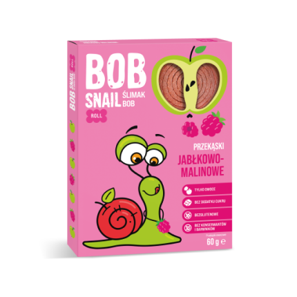 Przekąska jabłko, malina bez dodatku cukru 60 g - Bob Snail