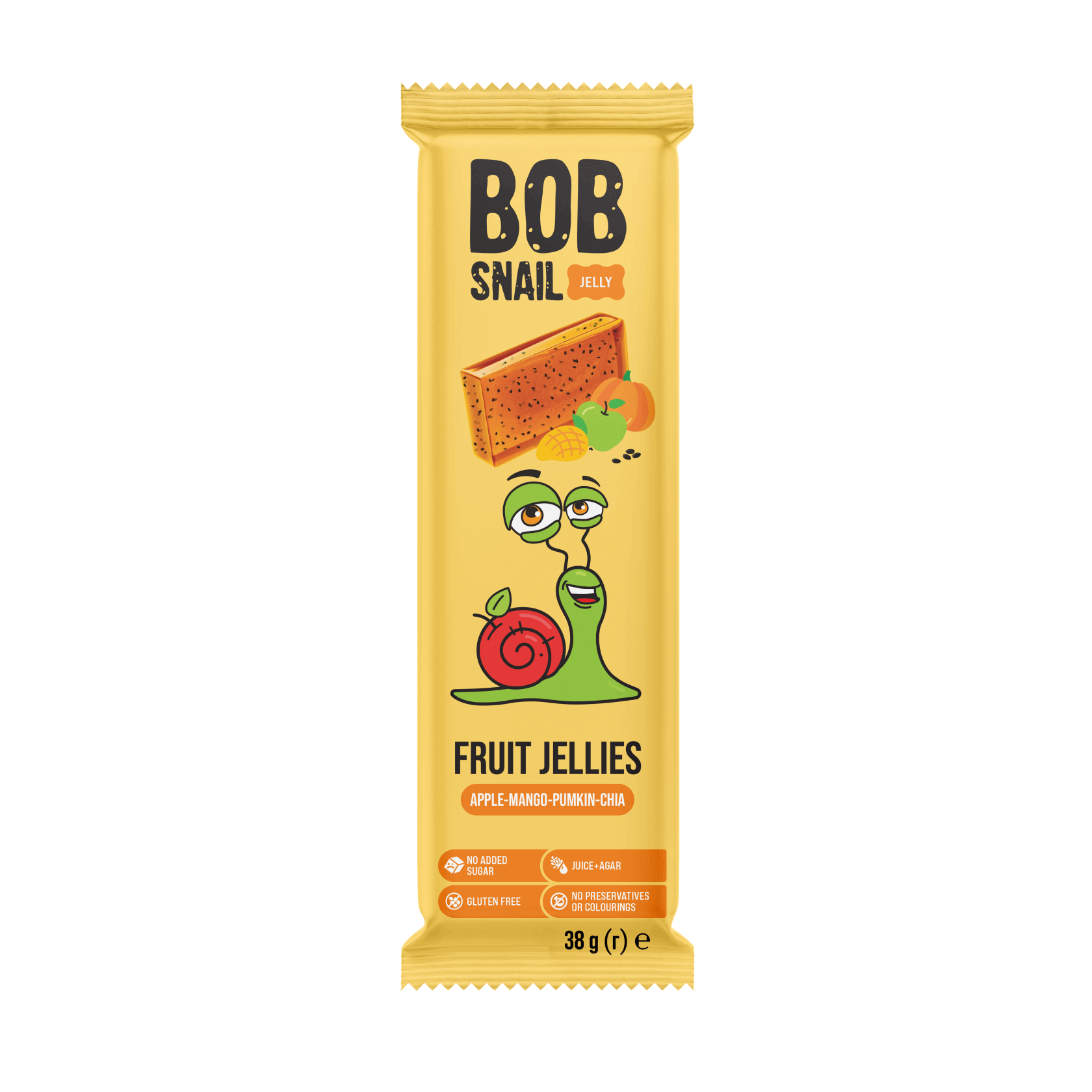 Przekąska jabłko, mango, dynia, chia bez dodatku cukru 38 g - Bob Snail