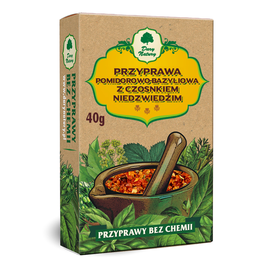 Przyprawa pomidorowo-bazyliowa z czosnkiem niedźwiedzim 40 g - Dary Natury