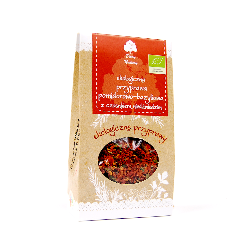 Przyprawa pomidorowo-bazyliowa z czosnkiem niedźwiedzim BIO 40 g - Dary Natury