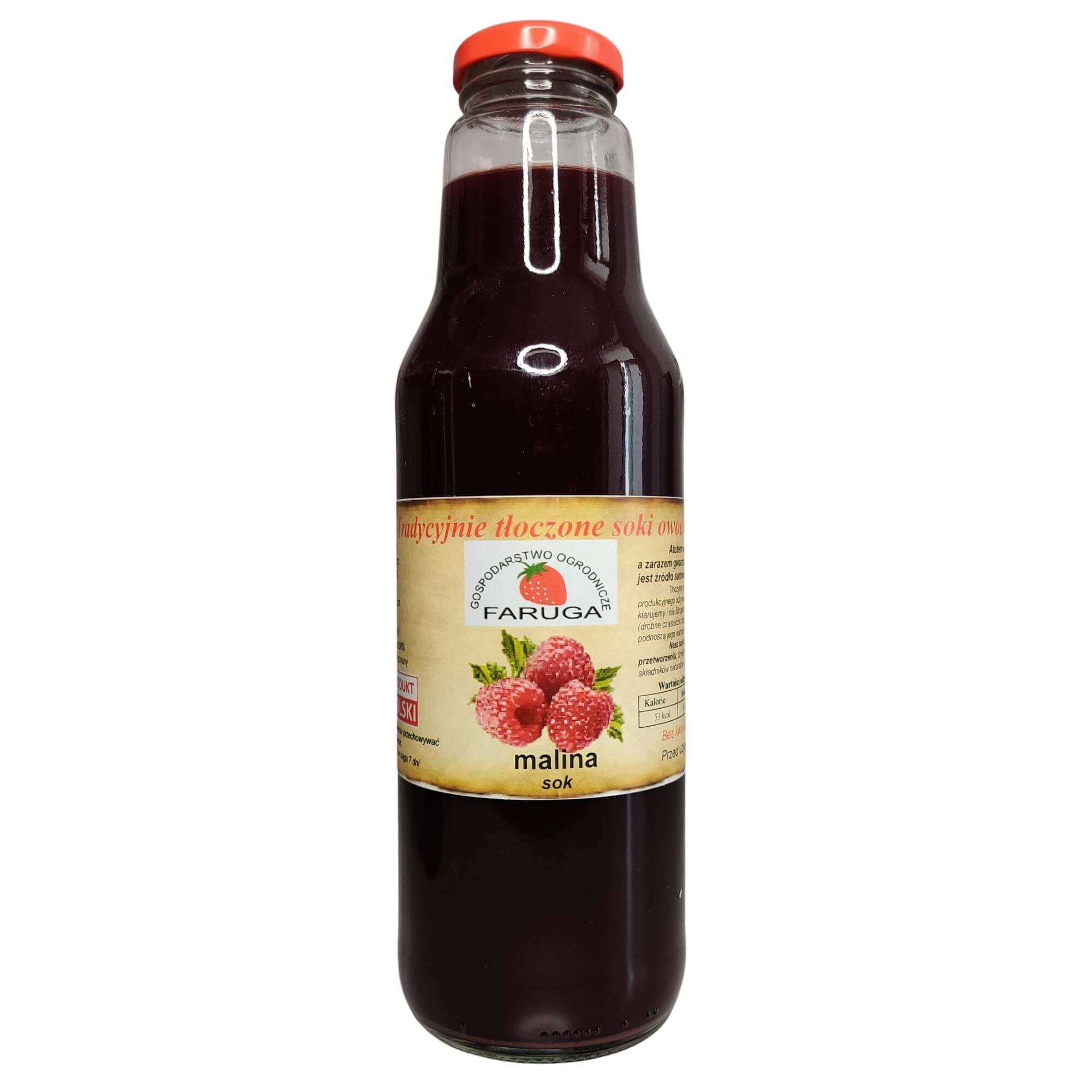 Sok malinowy bez cukru 750 ml - Faruga