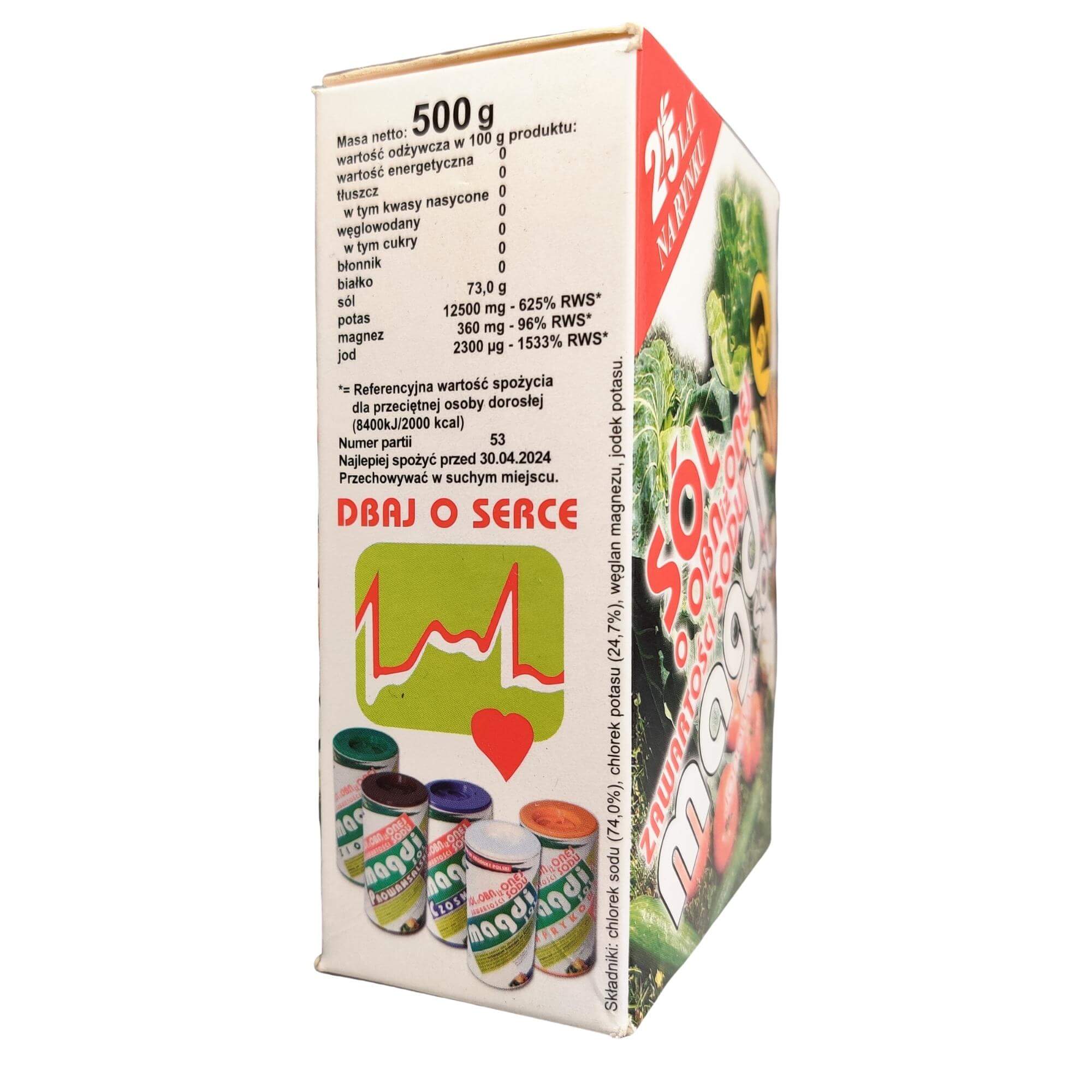 Sól Magdisol niskosodowa 500 g - Manavita