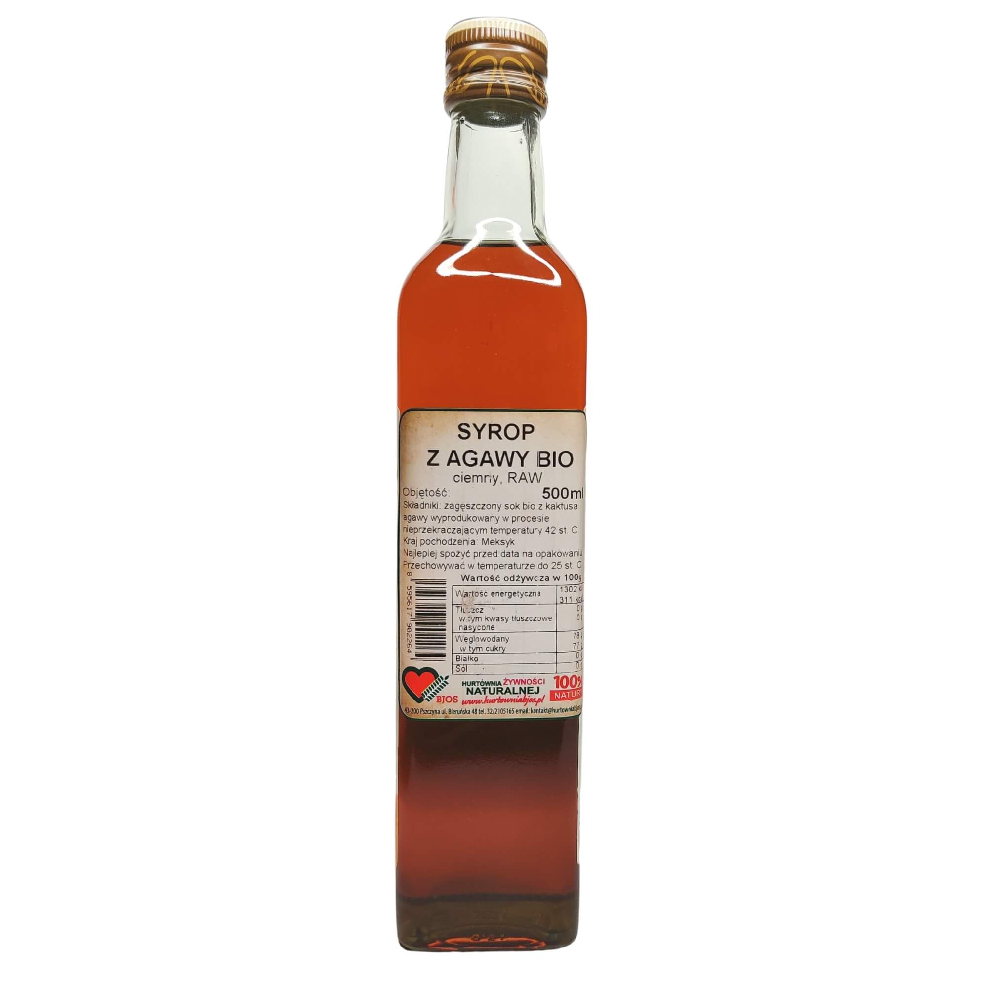 Syrop z agawy ciemny RAW BIO 500 ml - Natural Jihlava