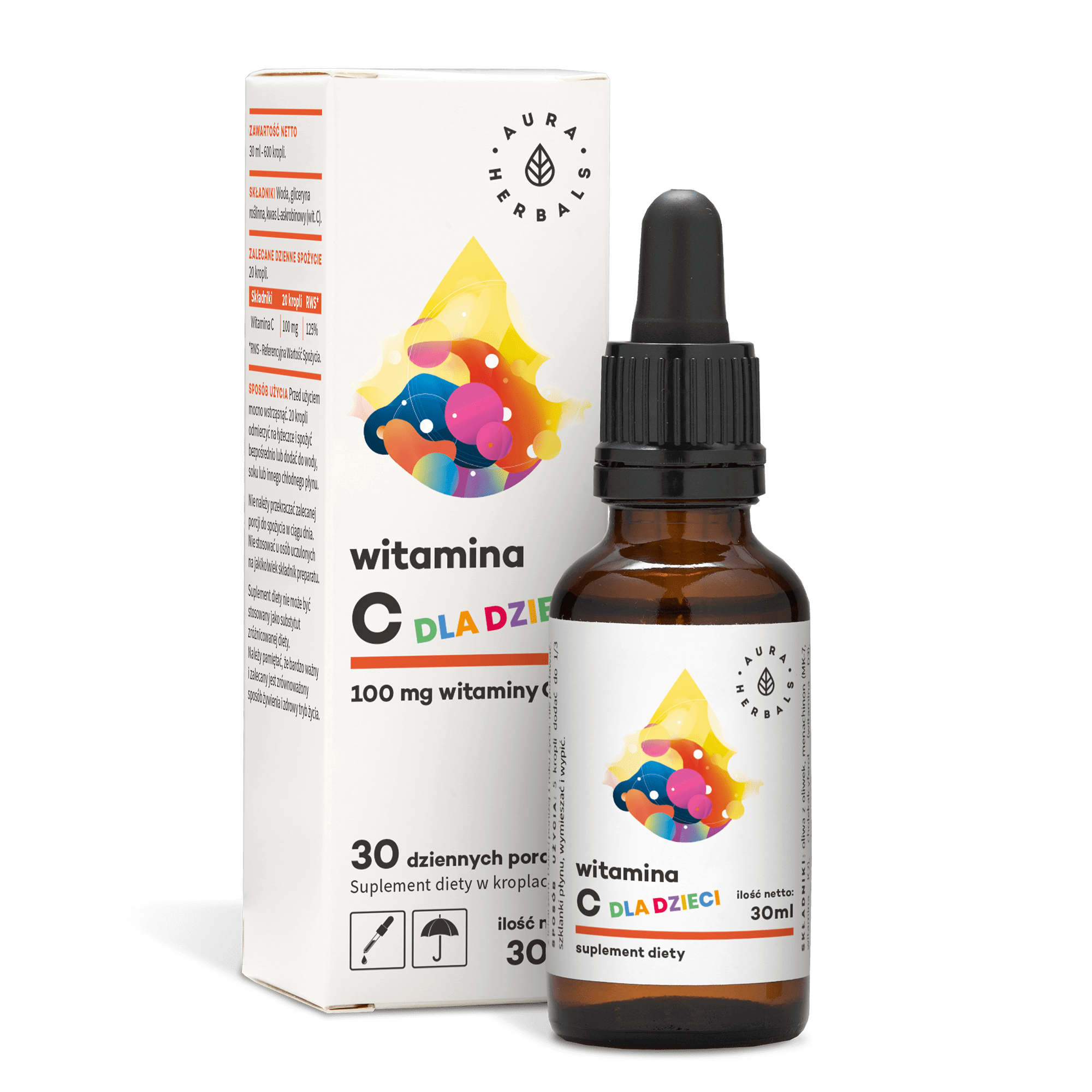 Witamina C dla dzieci krople 30 ml - Aura Herbals