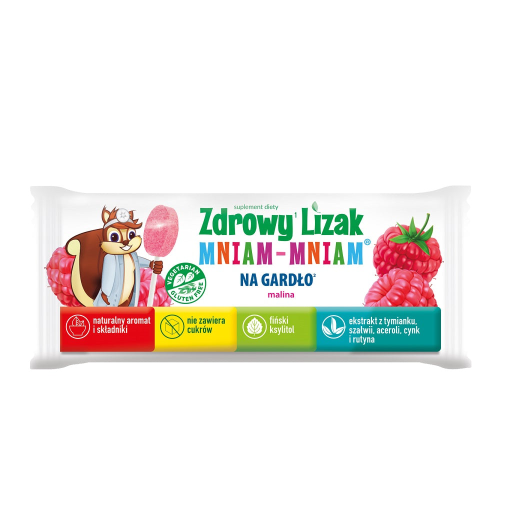 Zdrowy lizak na gardło malina 6 g - Starpharma