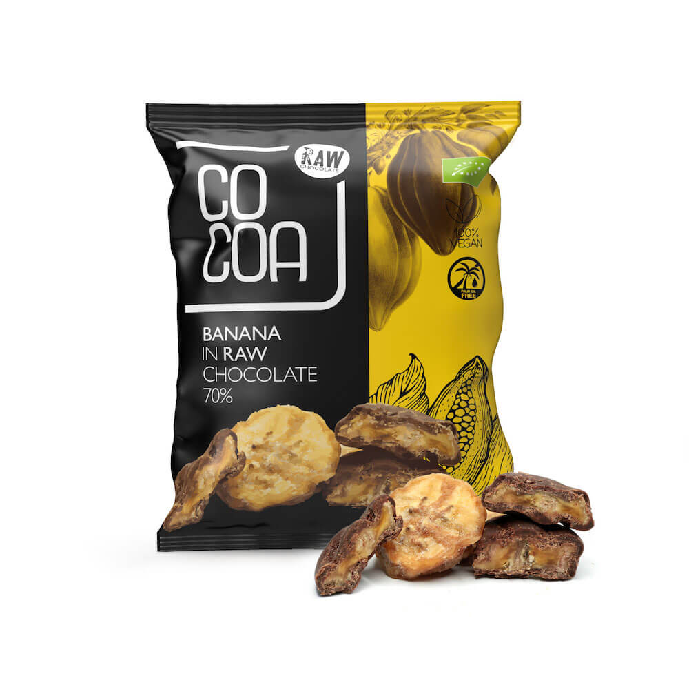 Banany w surowej czekoladzie BIO 70 g - Cocoa